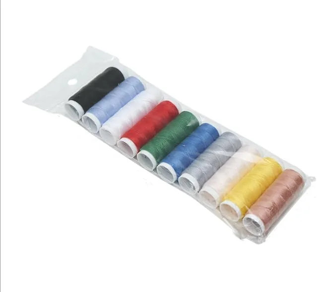 نخ خیاطی ASEANAO، 10 عدد نخ قرقره ای برای گلدوزی و چرخ خیاطی، نخ گلدوزی DIY، نخ خیاطی 50 یارد (رنگی)