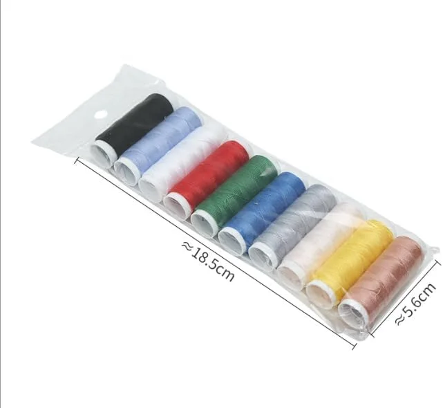 نخ خیاطی ASEANAO، 10 عدد نخ قرقره ای برای گلدوزی و چرخ خیاطی، نخ گلدوزی DIY، نخ خیاطی 50 یارد (رنگی)