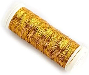 نخ گلدوزی متالیک آریادنا سیلوا 250 متری، مناسب گلدوزی با دست، ماشین، کوبلن دوزی و توری بافی - 200 dtex (طلایی)