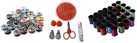 ست 64 تایی قرقره نخ خیاطی پلی استر 200 یاردی چند رنگ متنوع برای خیاطی دستی و ماشین صنعتی