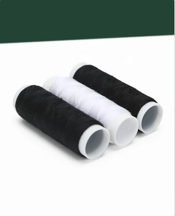 نخ خیاطی ASEANAO، 10 عدد نخ قرقره ای برای گلدوزی و چرخ خیاطی، نخ گلدوزی DIY، نخ خیاطی 50 یارد (مشکی)