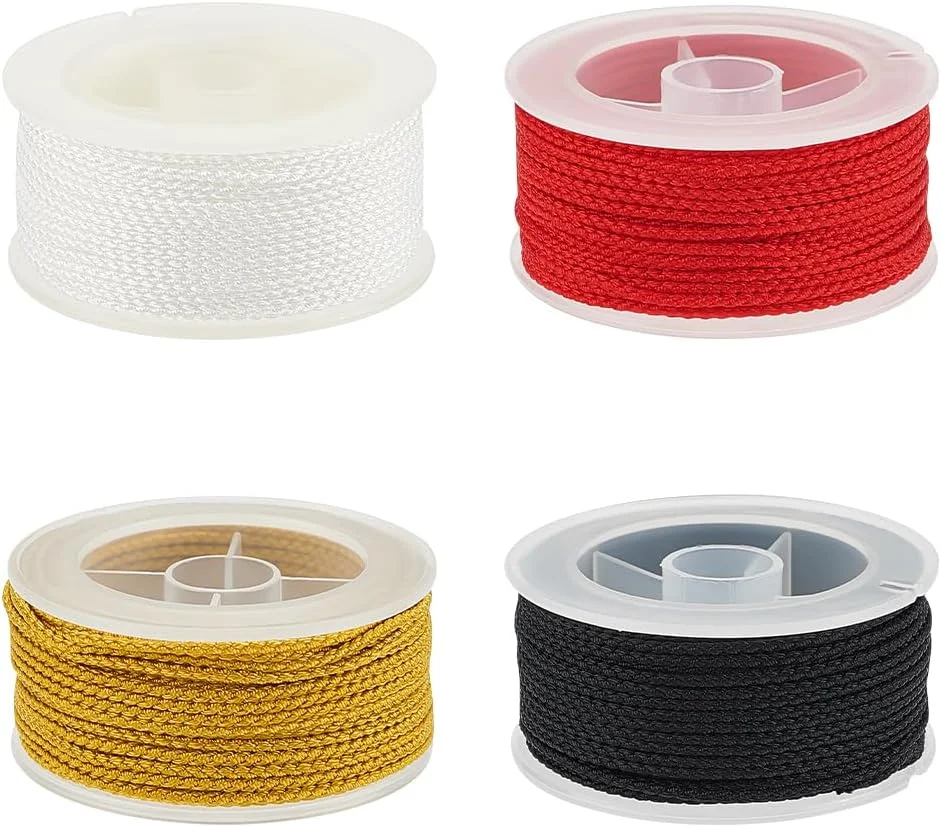 نخ نایلونی ANATTASOUL، 16 متری، نخ مهره بافی، نخ نایلونی بافته شده، رشته مهره بافی چند رنگ برای ساخت دستبند، جواهرات و صنایع دستی DIY