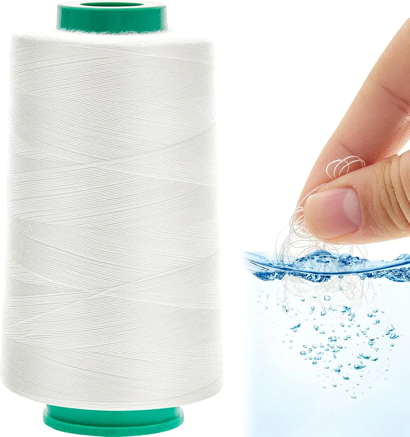 نخ حل شونده در آب Amylove، قرقره نخ حل شونده در آب 3000 متر، نخ سبک وزن حل شونده در آب، نخ سفید حل شونده برای کوک زدن، لحاف دوزی، خیاطی، صنایع دستی، آویز تگ