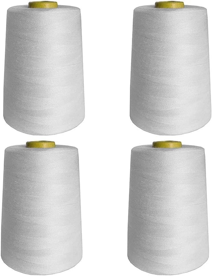 نخ سردوز سفید ANCLLO - 4 عدد مخروط نخ پلی استر 1000 یاردی