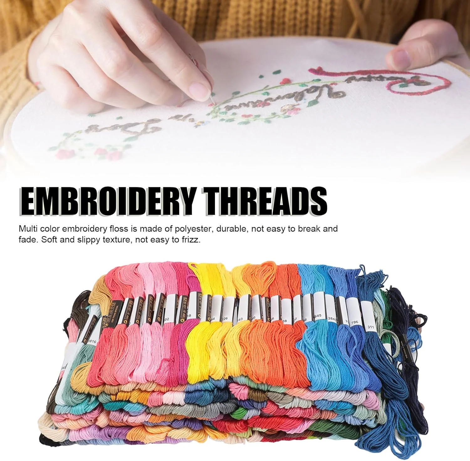 نخ گلدوزی ANKROYU، نخ دستبند 200 رنگ، نخ دندان، نخ دوستی برای ابزار خیاطی