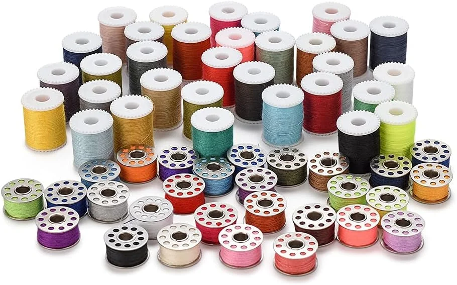 نخ خیاطی ALQYQGSewing، 32 عدد نخ خیاطی و 28 عدد ماسوره فولادی برای خیاطی، ماشین های گلدوزی