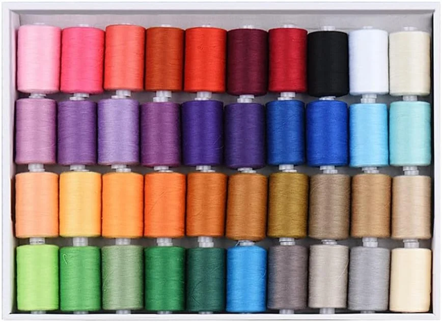 ست نخ خیاطی ALQYQGSewing با 40 رنگ، 40S/2 برای چرخ خیاطی، لحاف دوزی، خیاطی دستی