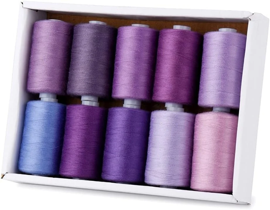 نخ خیاطی ALQYQGSewing، مجموعه 10 رنگ برای چرخ خیاطی، لحاف دوزی، خیاطی دستی (رنگ: 10)
