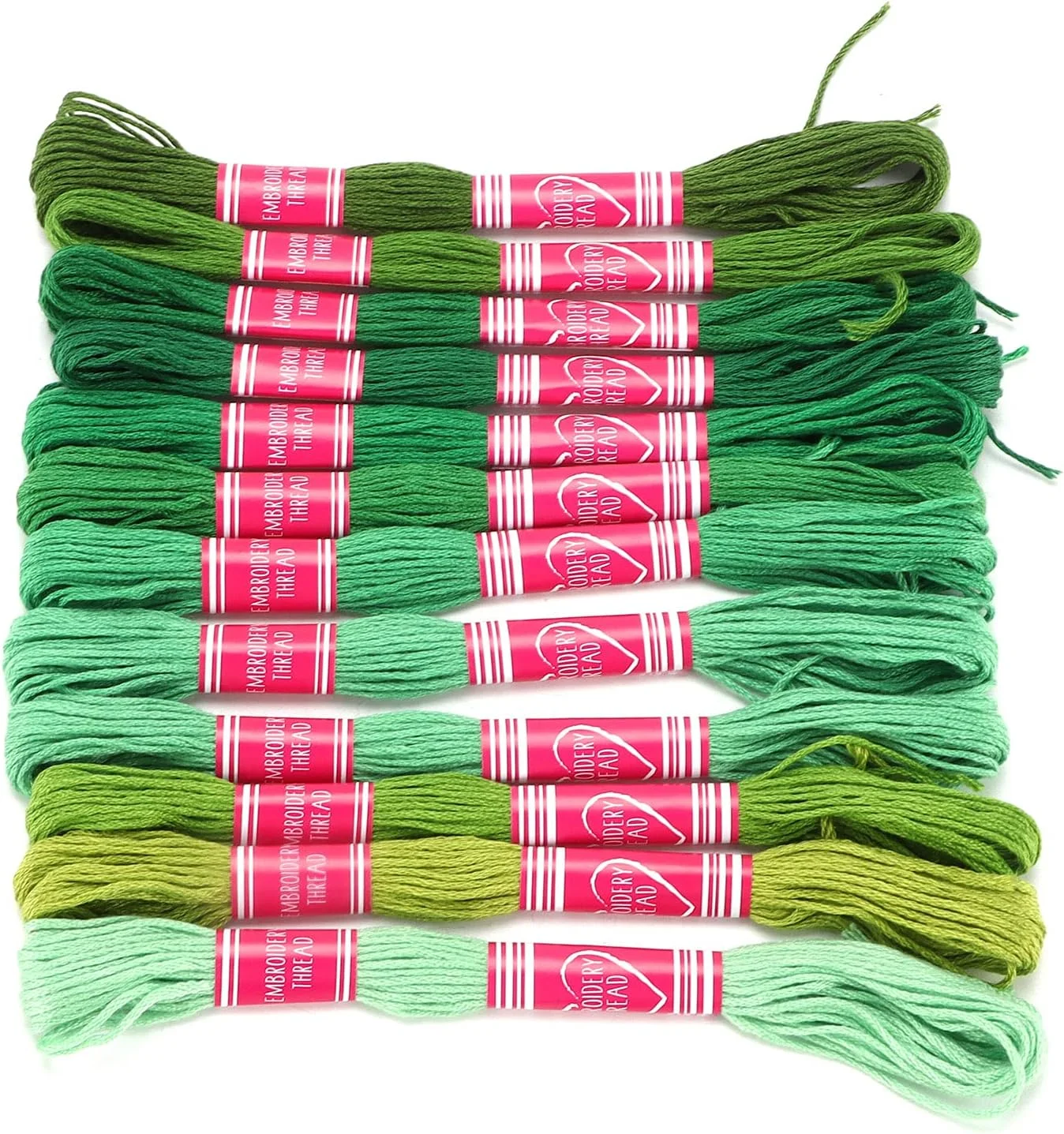 مجموعه نخ گلدوزی ALQYQG، نخ گلدوزی محکم 12 عددی برای صنایع دستی DIY برای کودکان دختر برای دوستان خانوادگی برای ابزار صنایع دستی (بخش سبز)