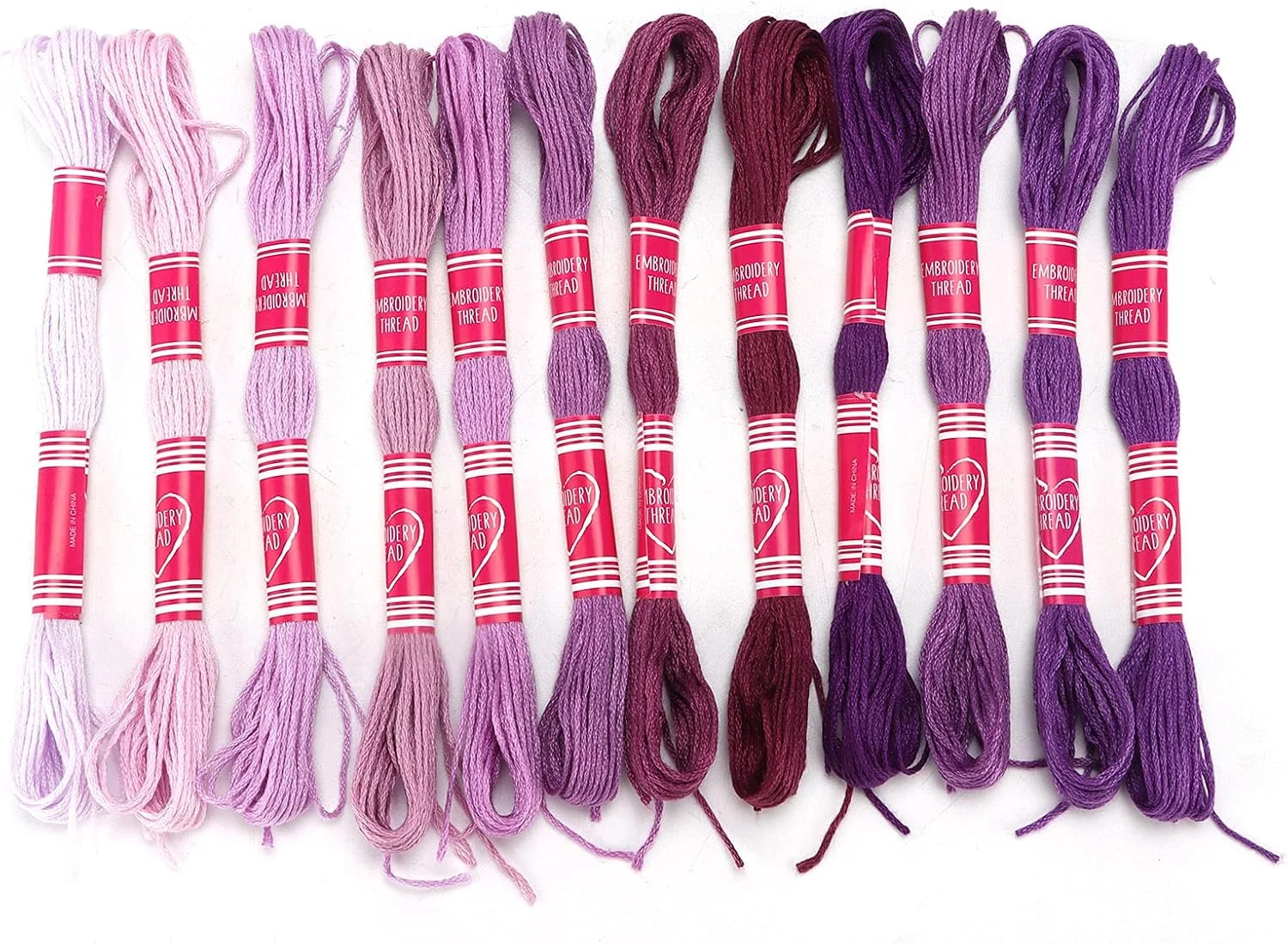 ست نخ گلدوزی ALQYQG، 12 عدد نخ گلدوزی محکم برای کاردستی DIY برای کودکان دختر، برای دوستان خانوادگی، برای ابزار صنایع دستی (بنفش)