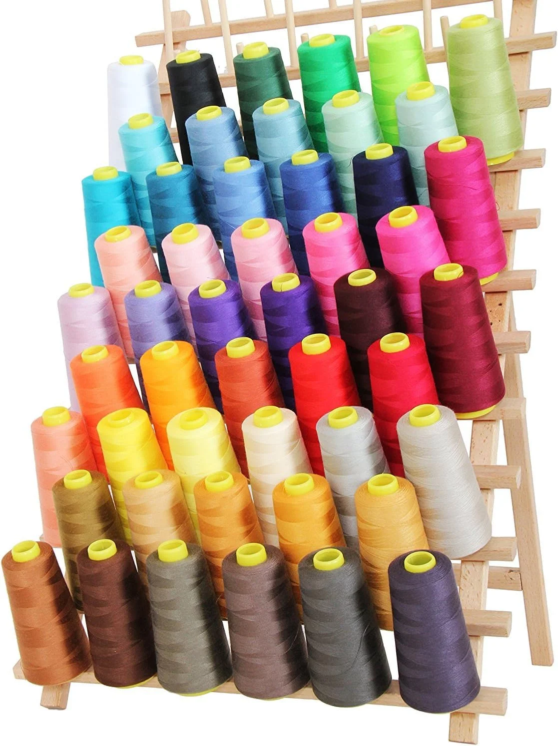 AK TRADING CO. بسته 4 عددی نخ خیاطی چند منظوره آبی تیره (6000 یارد در هر کدام) از قرقره های نخ پلی استر با کشش بالا برای خیاطی، لحاف دوزی، ماشین های سردوز، اورلاک، مرو و گلدوزی دستی