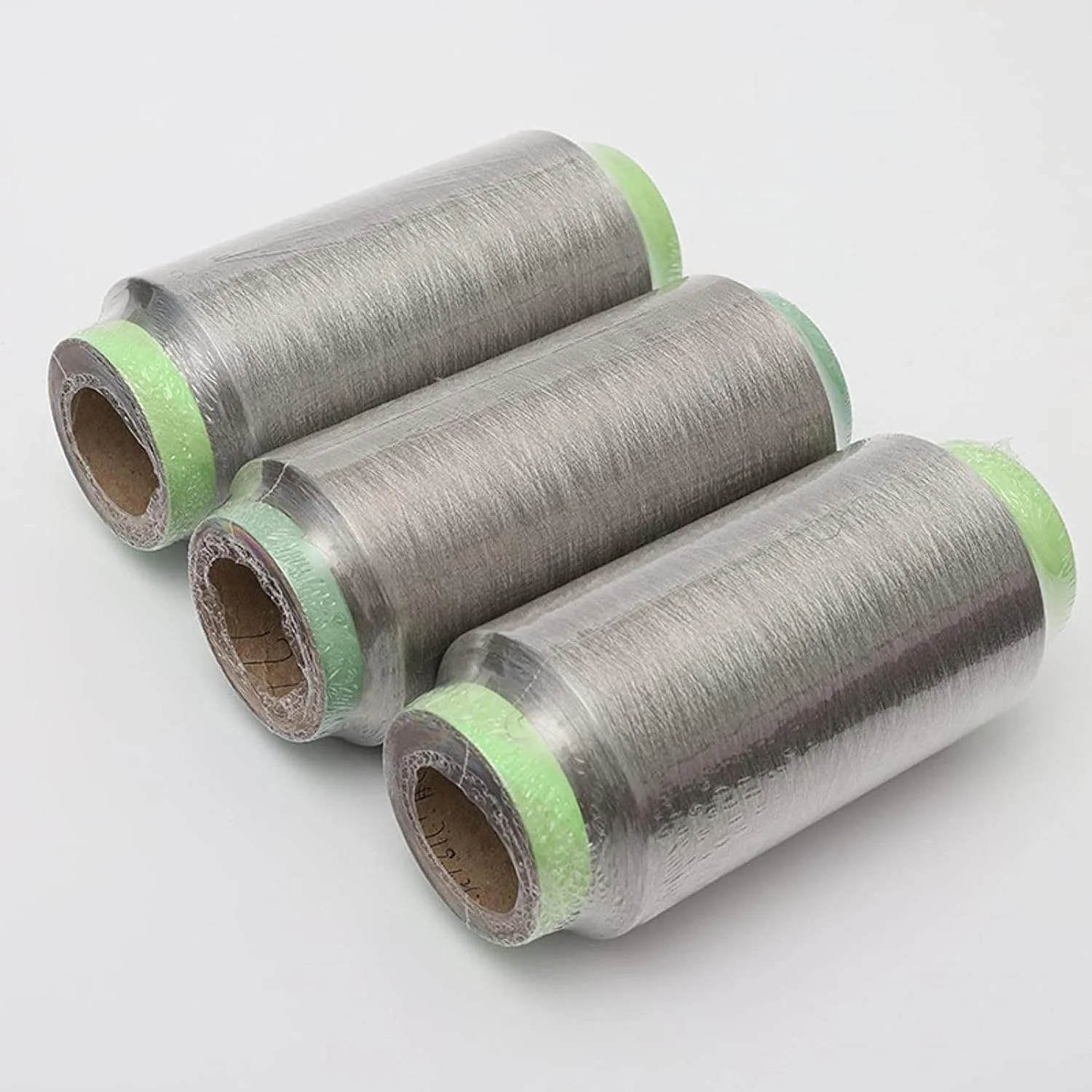 نخ فیبر نقره ای ضد امواج الکترومغناطیسی ADSWIN EMF SHELTER، 2 استوانه نخ فیبر نقره، پارچه ضد تشعشع و ضد الکتریسیته ساکن، نخ دوخت فیبر نقره ای رسانای فلزی با روکش نقره