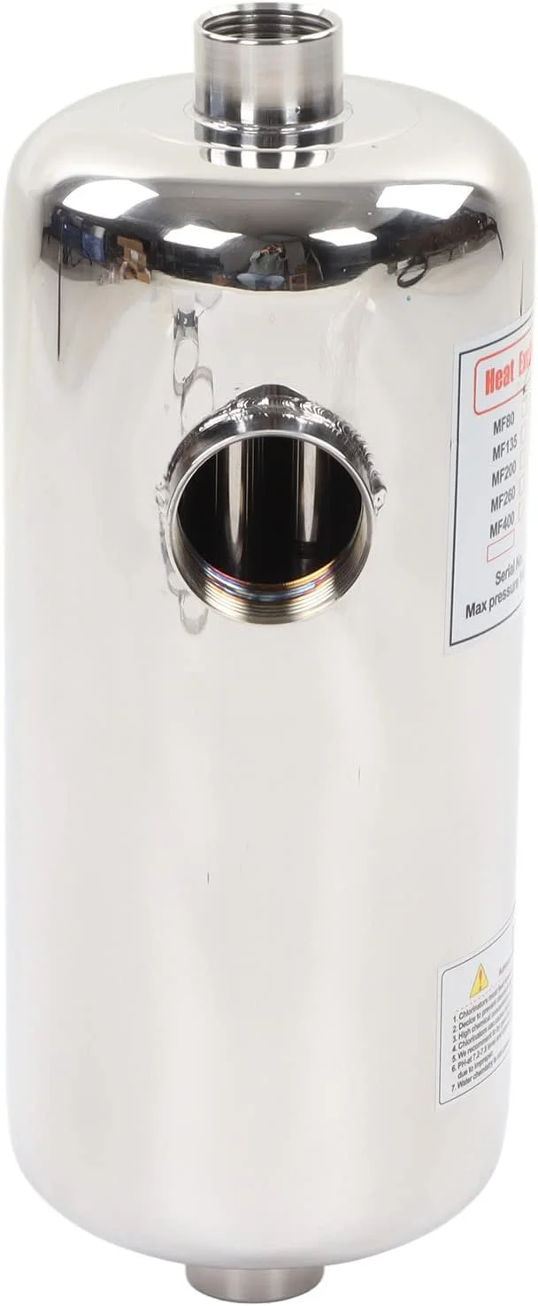 مبدل حرارتی استخر Cryfokt، بخاری استخر بازیابی حرارت فولادی ضد زنگ، بخاری استخر خورشیدی قابل حمل با دمای ثابت با براکت ثابت برای استخرهای آبگرم، وان های آب گرم، گرمایش هیدرولیک