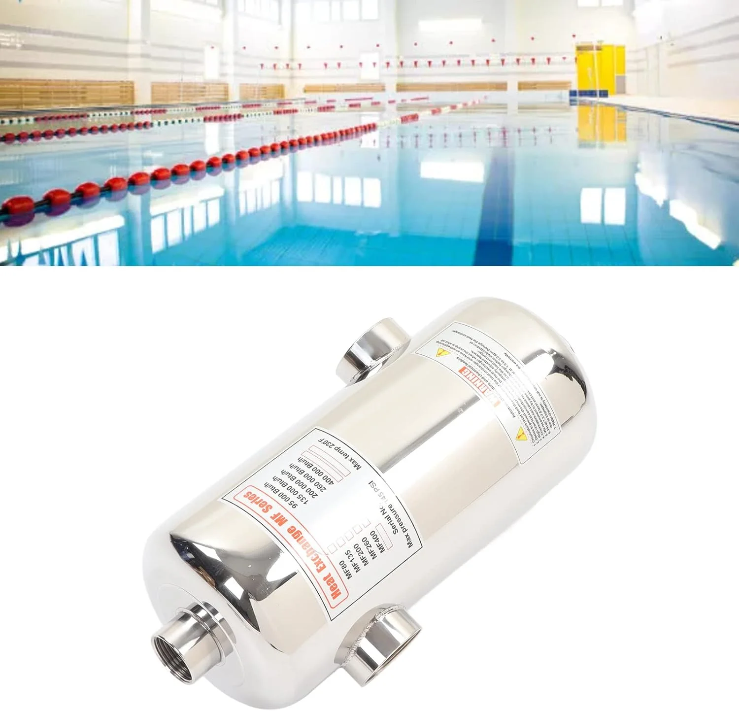 مبدل حرارتی استخر Cryfokt، بخاری استخر بازیابی حرارت فولادی ضد زنگ، بخاری استخر خورشیدی قابل حمل با دمای ثابت با براکت ثابت برای استخرهای آبگرم، وان های آب گرم، گرمایش هیدرولیک مبدل حرارتی استخر Cryfokt، بخاری استخر بازیابی حرارت فولادی ضد زنگ، بخاری استخر خورشیدی قابل حمل با دمای ثابت با براکت ثابت برای استخرهای آبگرم، وان های آب گرم، گرمایش هیدرولیک