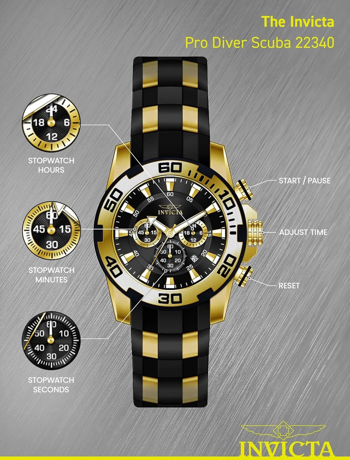 ساعت مچی مردانه اینویکتا مدل 22340 22341 22343 22344 22346 Pro Diver با نمایشگر آنالوگ کوارتز مشکی ساعت مچی مردانه اینویکتا مدل 22340 22341 22343 22344 22346 Pro Diver با نمایشگر آنالوگ کوارتز مشکی