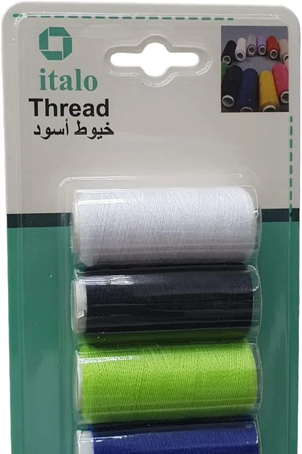 نخ خیاطی پلی استر ریسیده شده 8 عددی برای خیاطی عمومی و تعمیرات، چند رنگ، 200 متر در هر عدد