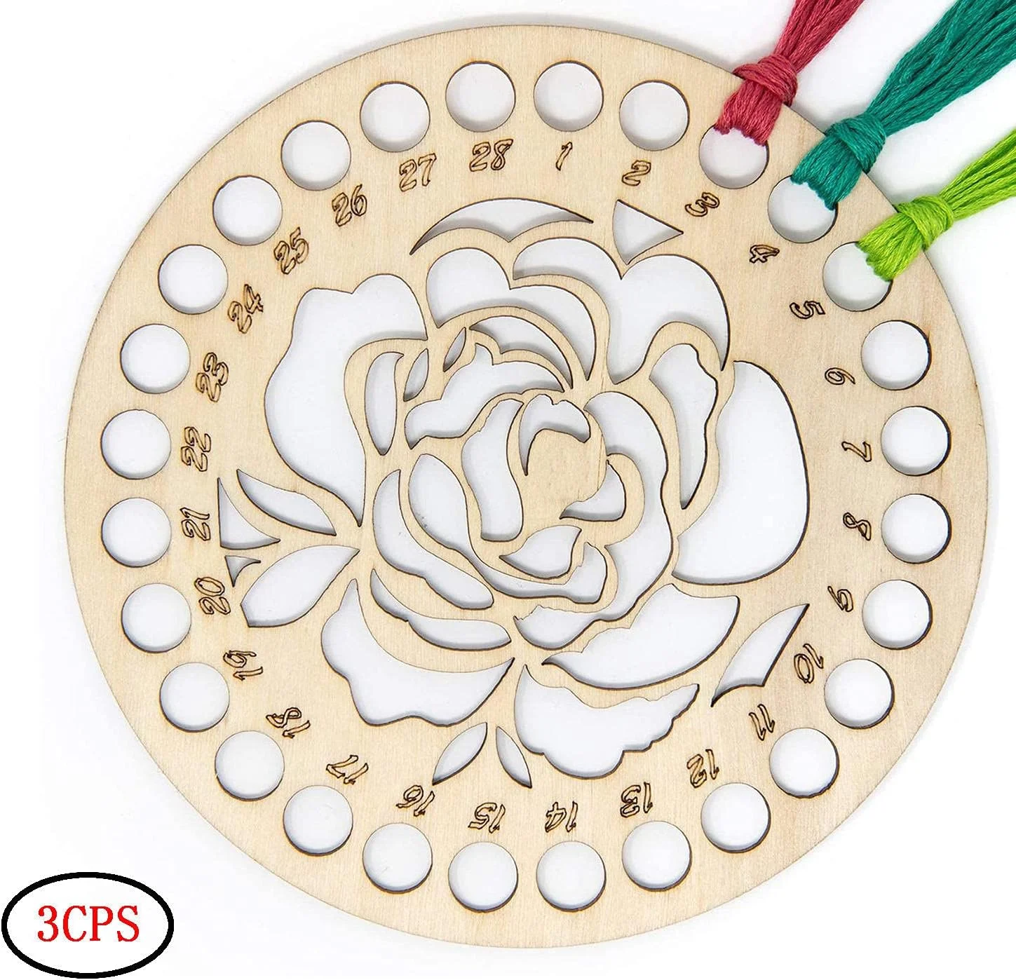 بسته 6 عددی نگهدارنده نخ کوک چوبی، سازمان دهنده نخ گلدوزی