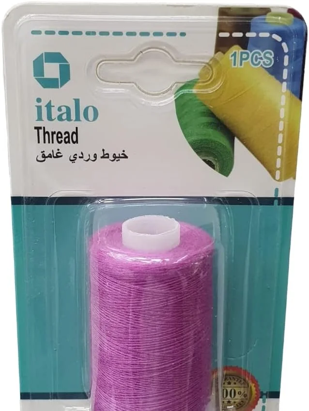 نخ خیاطی پلی استر تابیده 500 متری برای خیاطی عمومی و تعمیرات، رنگ گل رز نخ خیاطی پلی استر تابیده 500 متری برای خیاطی عمومی و تعمیرات، رنگ گل رز