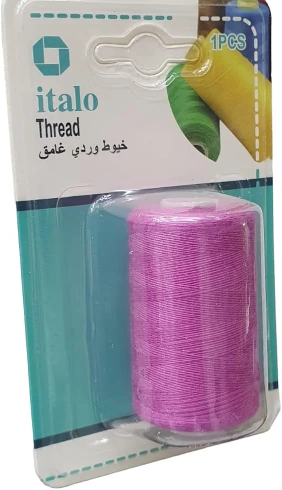 نخ خیاطی پلی استر تابیده 500 متری برای خیاطی عمومی و تعمیرات، رنگ گل رز نخ خیاطی پلی استر تابیده 500 متری برای خیاطی عمومی و تعمیرات، رنگ گل رز