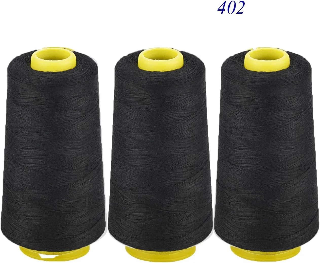 بسته 3 عددی نخ خیاطی پلی استر همه منظوره (3 مشکی، 402)
