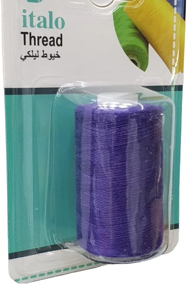 نخ خیاطی پلی استر تابیده 500 متری برای خیاطی عمومی و تعمیرات، رنگ بنفش