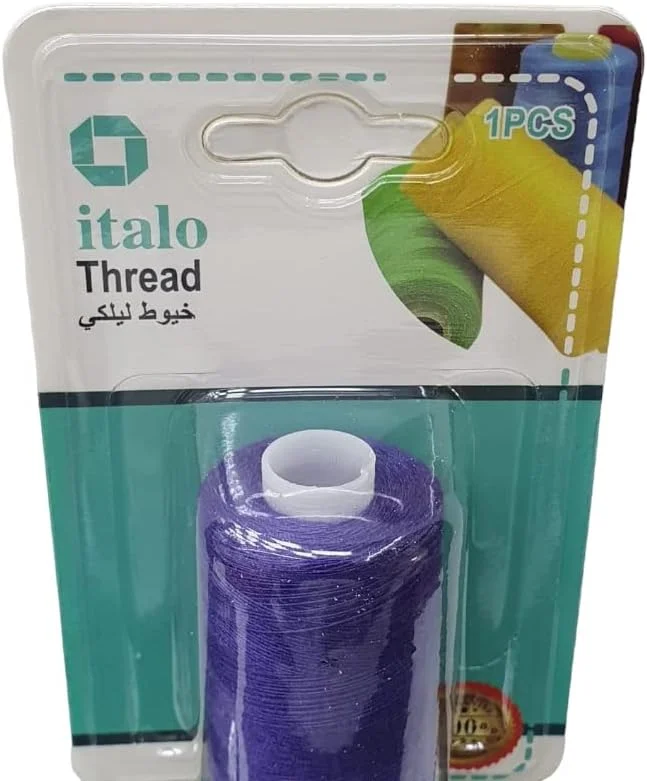 نخ خیاطی پلی استر تابیده 500 متری برای خیاطی عمومی و تعمیرات، رنگ بنفش