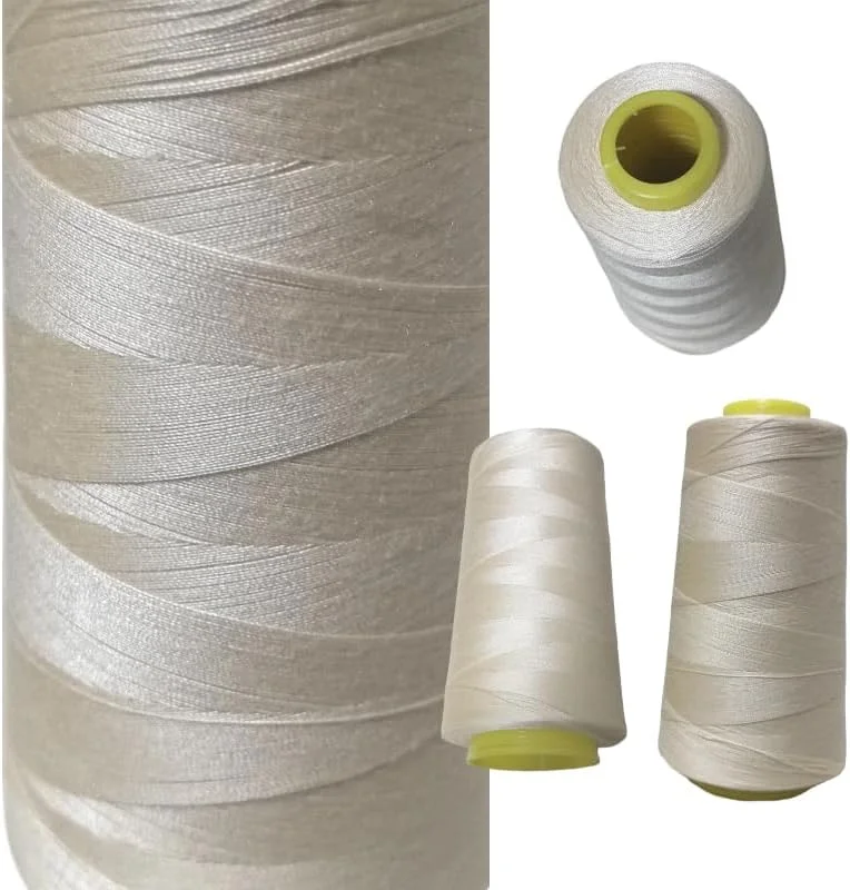 نخ خیاطی 3000 یاردی بژ، نخ چرخ خیاطی پلی استر برای لباس، بافتنی