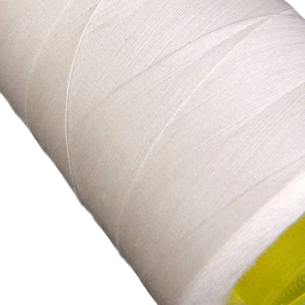 1 عدد نخ ته دوخت پلی استر 3000 یاردی، نخ پلی استر چند منظوره قابل حمل، سفید، عالی و خلاقانه