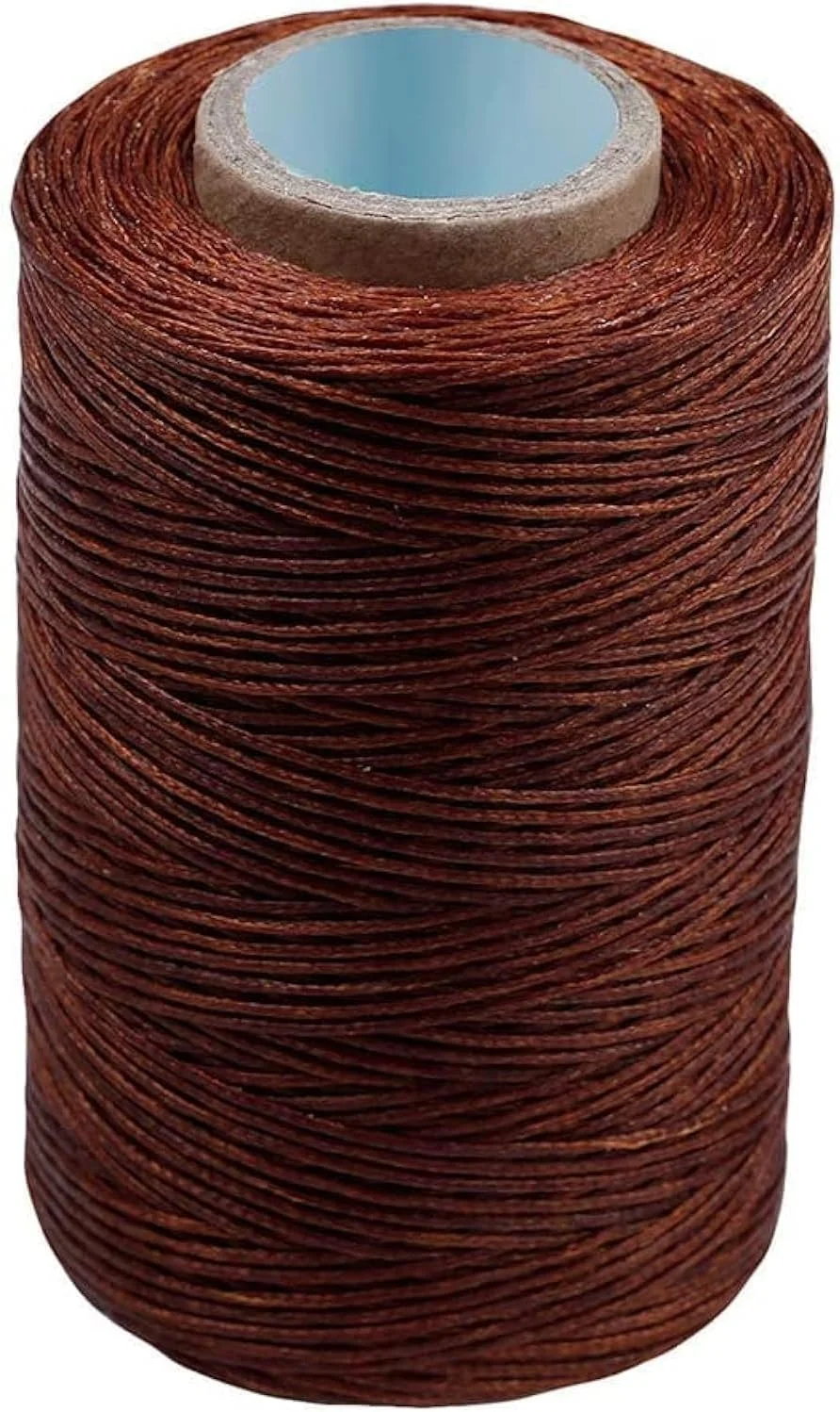 نخ موم زده چرم دوزی 259 متری - نخ بخیه بلند کاربردی برای صنایع دستی چرمی DIY/صحافی/تعمیر کفش/پروژه های چرمی