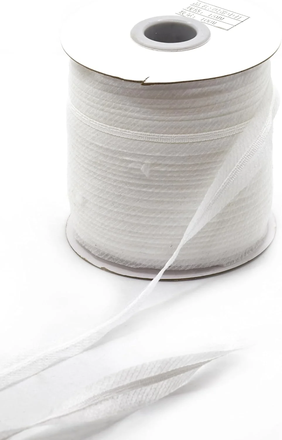 لایی چسب 15 میلی متری همراه با نخ - رول 100 متری - ایده آل برای خیاطی، دوخت و پروژه های صنایع دستی (1، سفید)