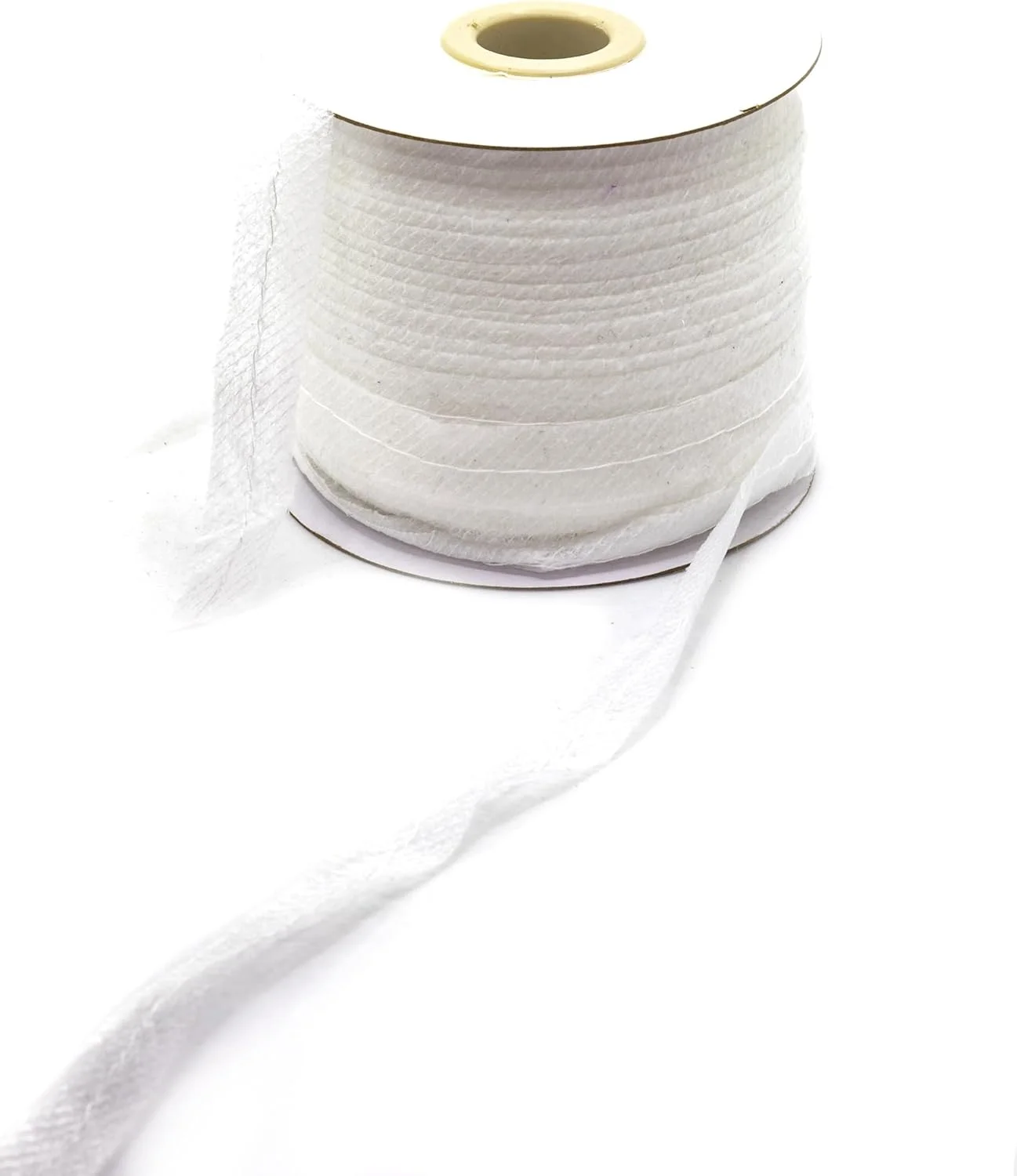لایی چسب 15 میلی متری همراه با نخ - رول 100 متری - ایده آل برای خیاطی، دوخت و پروژه های صنایع دستی (سفید)