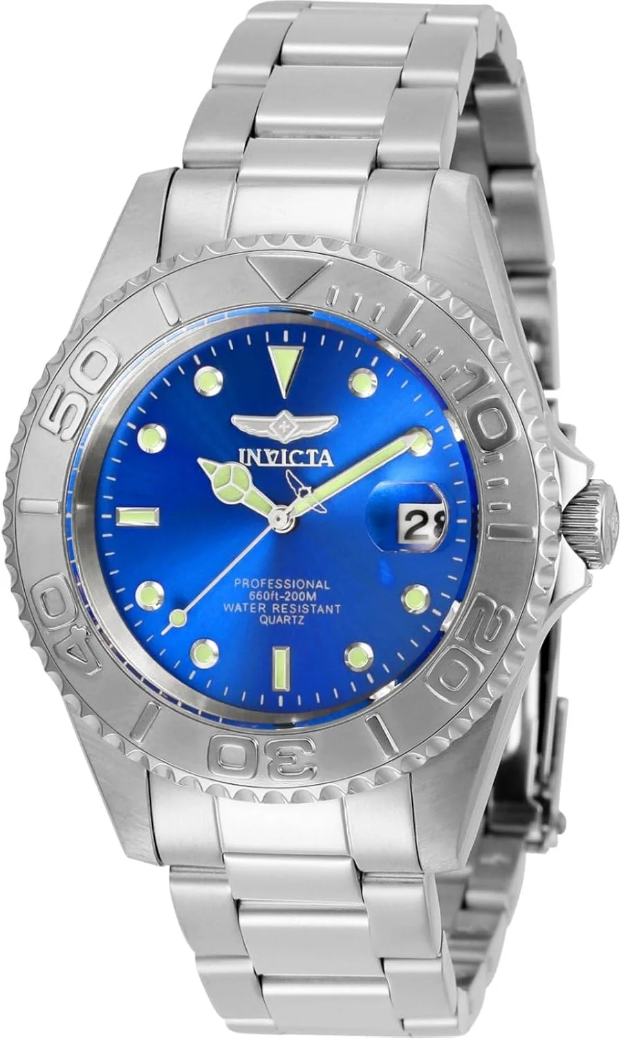 ساعت مچی مردانه اینویکتا Pro Diver کوارتز با بند استیل ضد زنگ، نقره ای، 29938