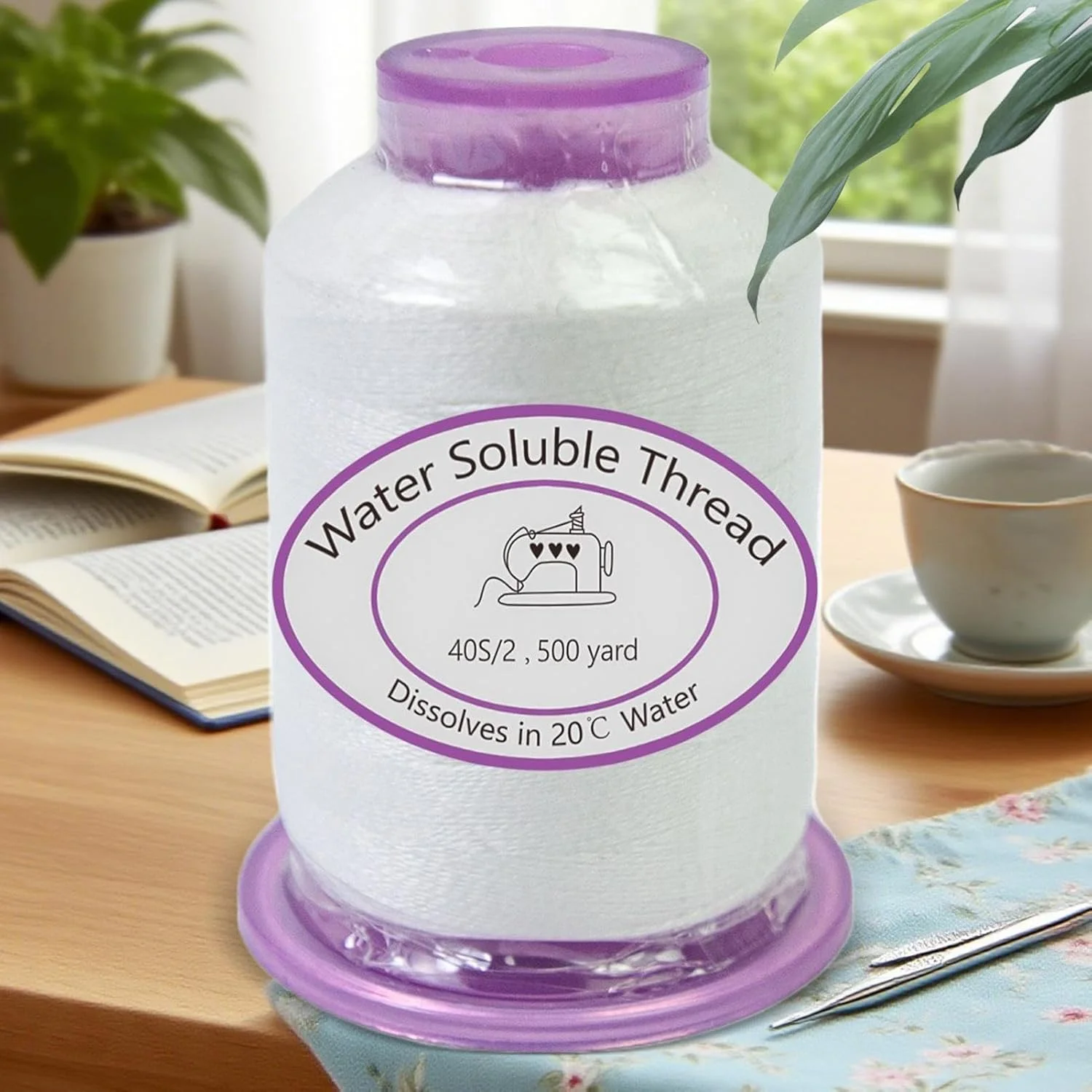 نخ چرخ خیاطی، 455 متر نخ سبک وزن محلول در آب | نخ حل شونده برای تعمیر پارچه، گلدوزی، پروژه های لحاف دوزی و ساخت لباس