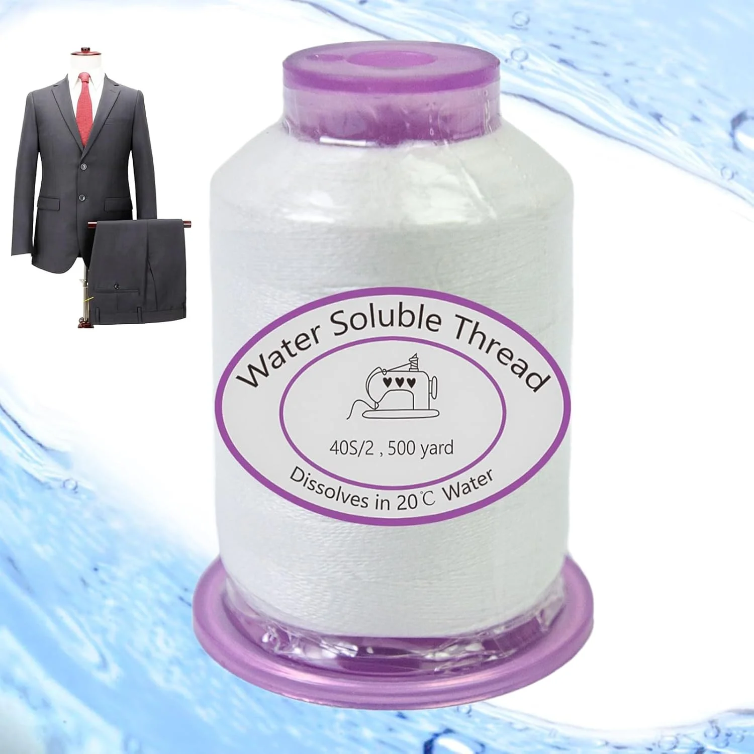نخ خیاطی، نخ سبک وزن محلول در آب 455 متری، رشته حل شدنی برای ایجاد هنر پارچه ای، پروژه های لحاف دوزی، کار گلدوزی، لباس سازی، علاقه مندان به سرگرمی