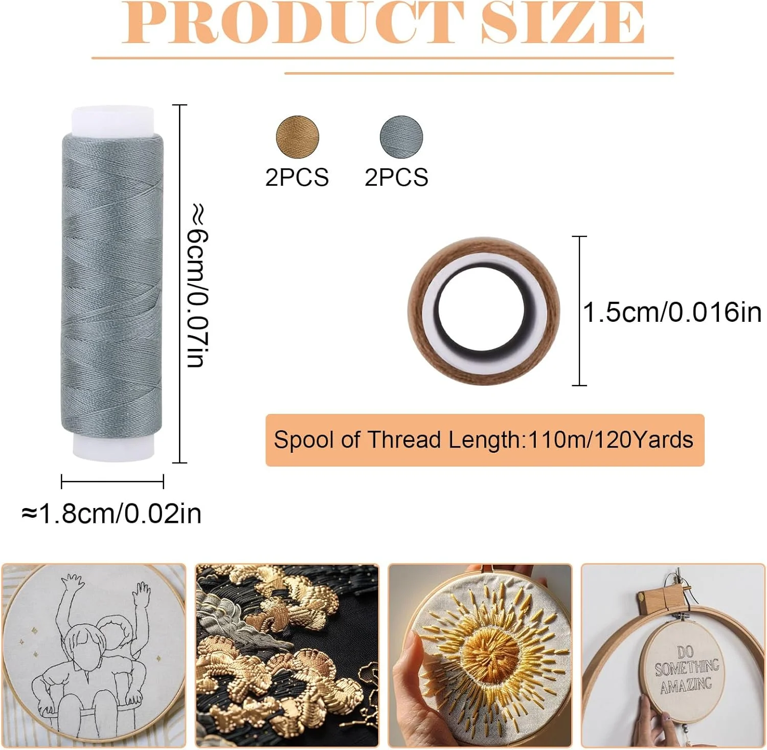 نخ خیاطی خاکستری و مارون 4 عددی، نخ های خیاطی پلی استر 110 متری/120 یاردی، نخ قرقره تعمیر خیاطی لباس، نخ های چرخ خیاطی جهانی، نخ خیاطی گلدوزی DIY برای تعمیرات صنایع دستی دستی