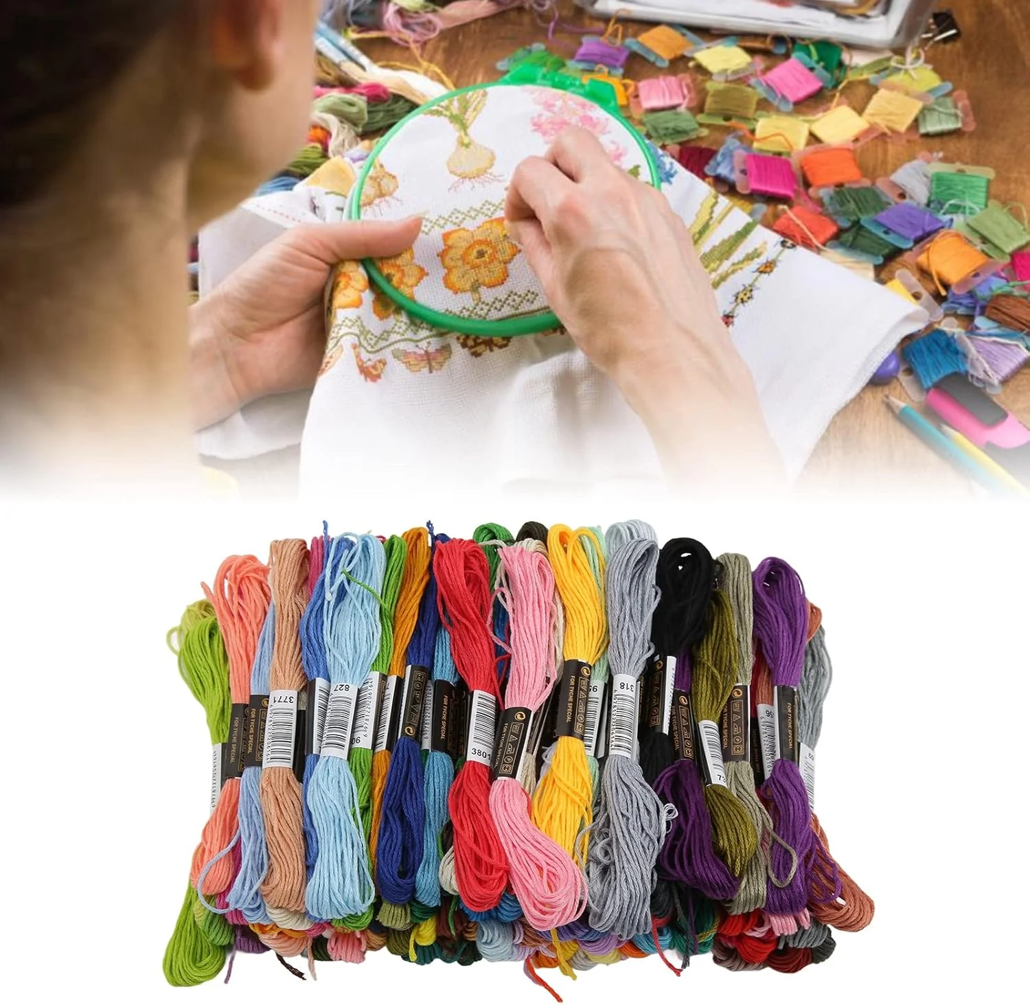 100 عدد نخ گلدوزی، نخ خیاطی، نخ گلدوزی پنبه ای، نخ های پلی استر رنگین کمانی برای خیاطی دستی و صنایع دستی DIY 100 عدد نخ گلدوزی، نخ خیاطی، نخ گلدوزی پنبه ای، نخ های پلی استر رنگین کمانی برای خیاطی دستی و صنایع دستی DIY