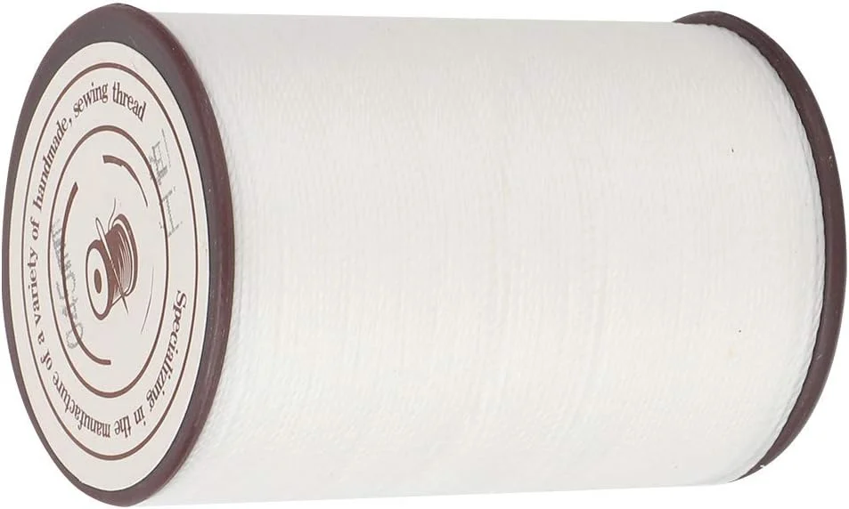نخ موم زده، نخ موم زده چرم دوزی 0.45 میلی متر 160 متر/رول نخ موم زده صنایع دستی بافتنی دستی (سفید)