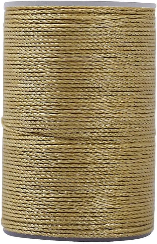 نخ موم زده گرد خاکی تیره 0.45 میلی متر در 80 متر، نخ دوخت، رشته موم زده پلی استر برای صنایع دستی خیاطی DIY
