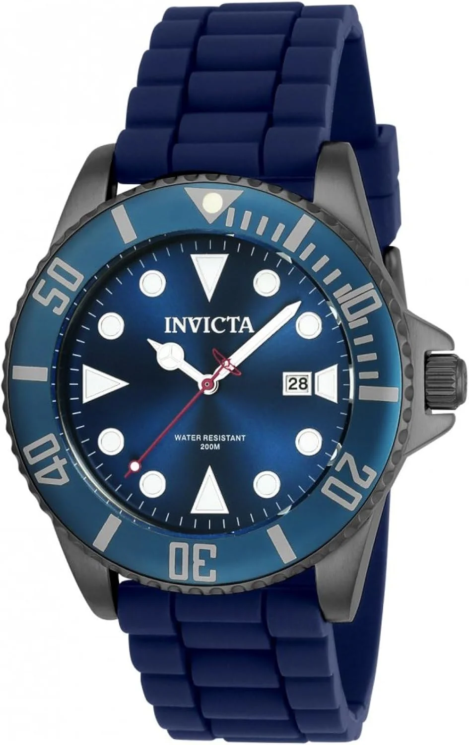 ساعت مچی مردانه اینویکتا Pro Diver کوارتز استیل ضد زنگ با بند سیلیکونی، آبی، 22 (مدل: 90306)