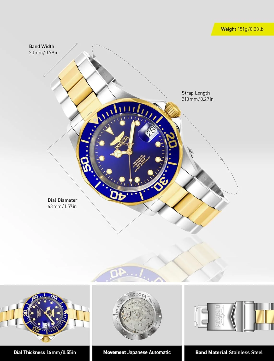 ساعت مچی مردانه اتوماتیک اینویکتا مدل Pro Diver Collection ساعت مچی مردانه اتوماتیک اینویکتا مدل Pro Diver Collection