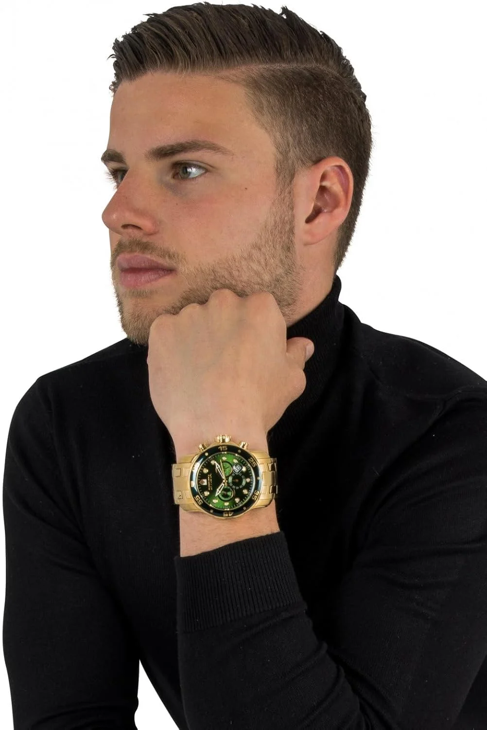 ساعت مچی مردانه اینویکتا مدل Pro Diver Collection کرنوگراف با روکش طلای 18 عیار و بند فلزی