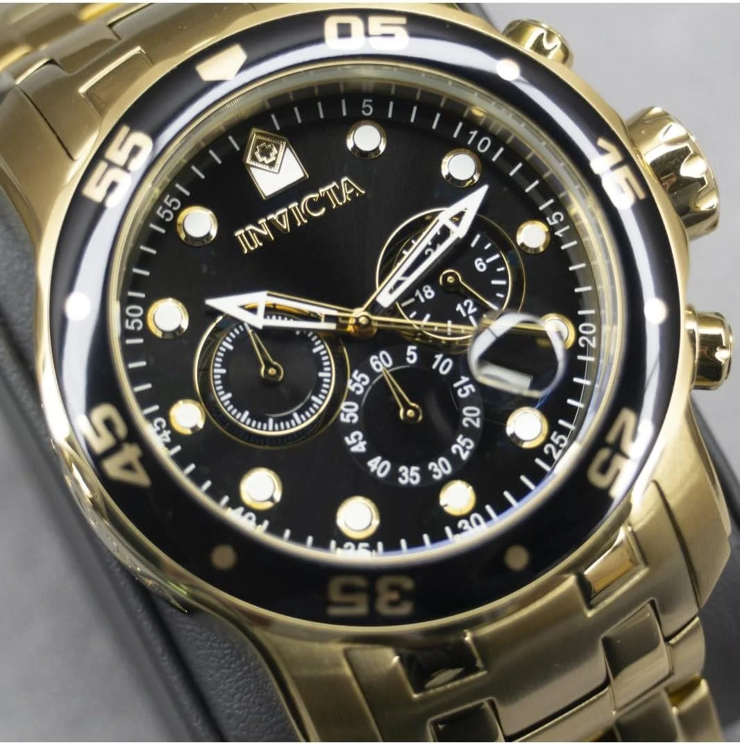 ساعت مچی مردانه اینویکتا Pro Diver Collection کرنوگراف با روکش طلای 18 عیار (مدل: 0072، 21954، 21958) ساعت مچی مردانه اینویکتا Pro Diver Collection کرنوگراف با روکش طلای 18 عیار (مدل: 0072، 21954، 21958)