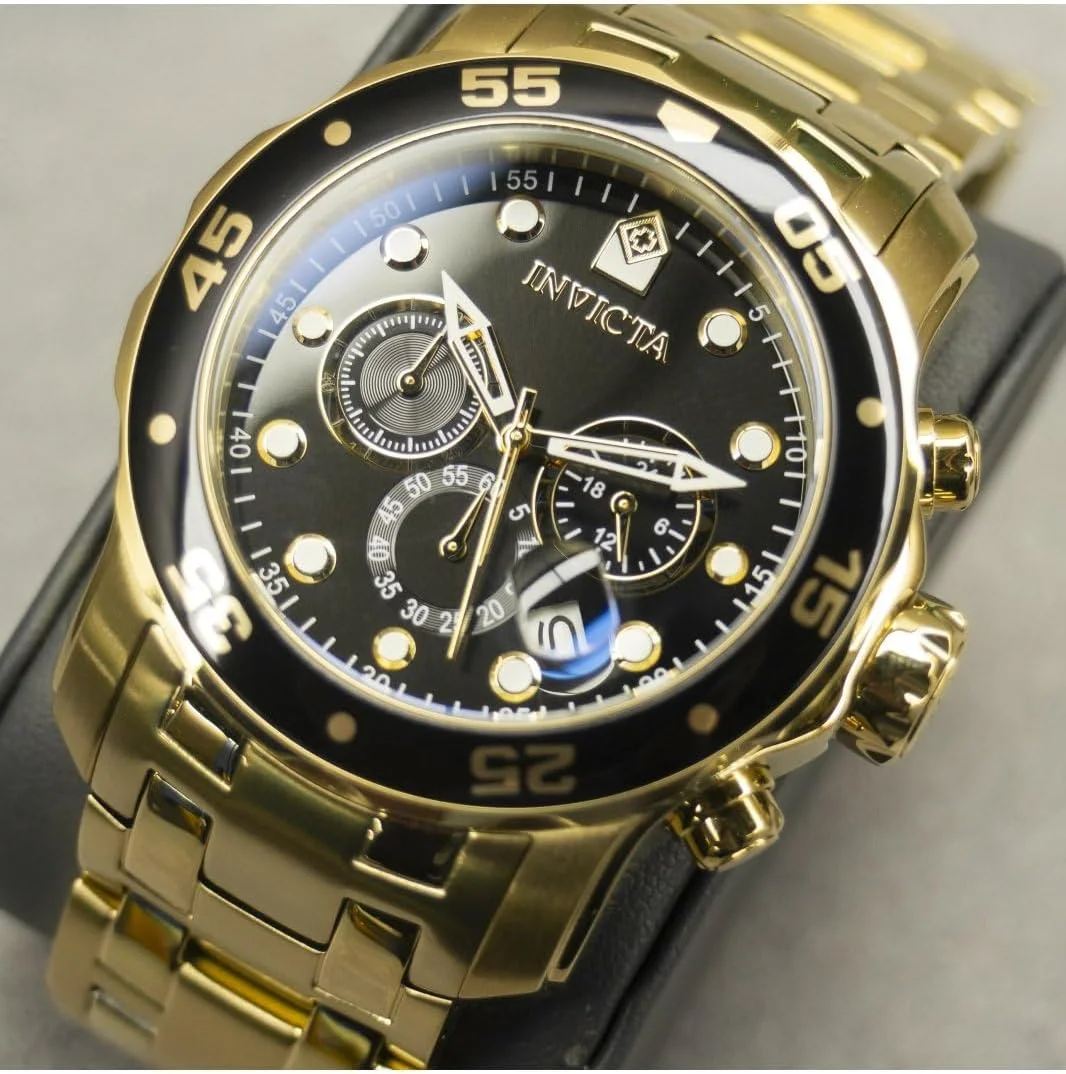 ساعت مچی مردانه اینویکتا Pro Diver Collection کرنوگراف با روکش طلای 18 عیار (مدل: 0072، 21954، 21958) ساعت مچی مردانه اینویکتا Pro Diver Collection کرنوگراف با روکش طلای 18 عیار (مدل: 0072، 21954، 21958)