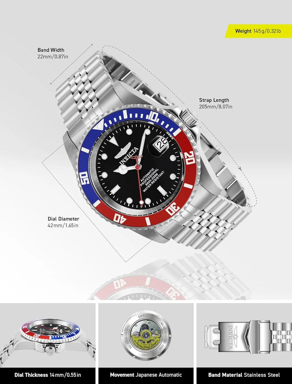 ساعت مچی مردانه اینویکتا Pro Diver 29176 - 42 میلی متر ساعت مچی مردانه اینویکتا Pro Diver 29176 - 42 میلی متر