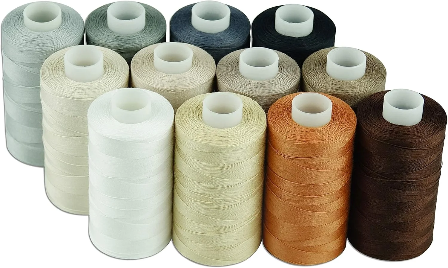 نخ خیاطی پنبه ای Simthread، نخ لحاف دوزی برای ماشین های خیاطی و لحاف دوزی - 550 یارد/قرره، 12 رنگ خنثی