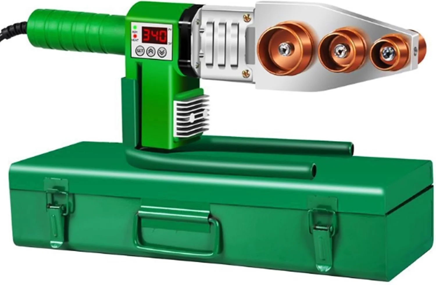دستگاه جوش لوله پلاستیکی HENGJINGTR 220V 800W، دستگاه جوش لوله با صفحه نمایش دیجیتال، ابزار ذوب گرم لوله برای جوشکاری لوله پلاستیکی PP/PPR/PE