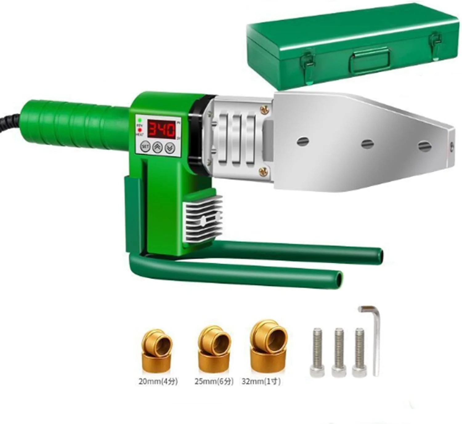 دستگاه جوش لوله پلاستیکی HENGJINGTR 220V 800W، دستگاه جوش لوله با صفحه نمایش دیجیتال، ابزار ذوب گرم لوله برای جوشکاری لوله پلاستیکی PP/PPR/PE