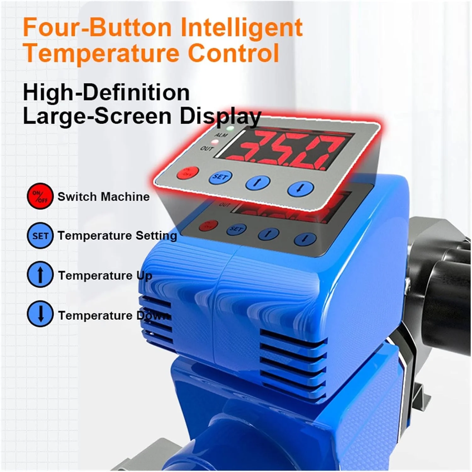دستگاه جوش لوله قابل تنظیم 1000W/800W اتوی لحیم کاری لوله جوش پلاستیک PB/PP/PE/PPR ابزار ذوب داغ گرمایش لوله 63/32 میلی متر (800W C)