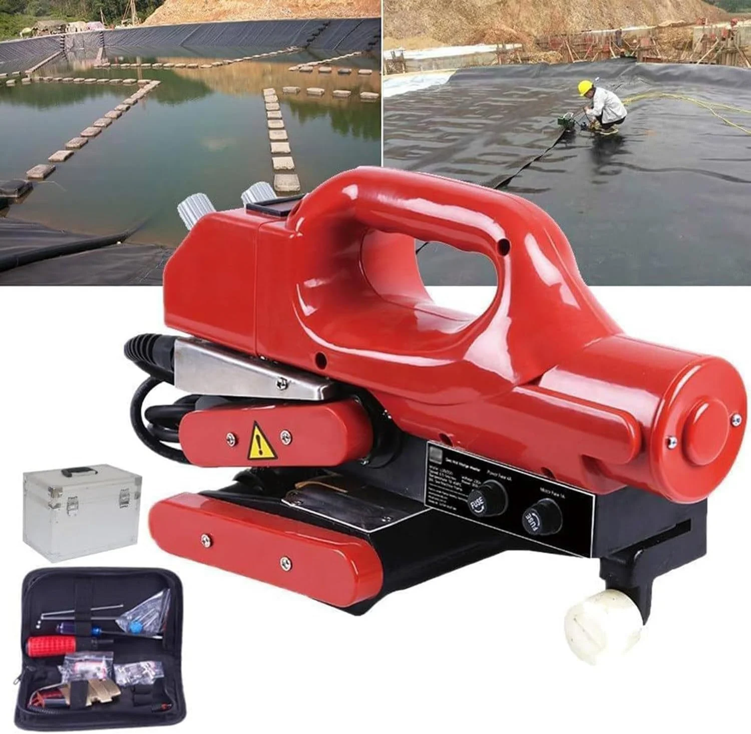 دستگاه جوش ژئوممبران، دستگاه جوش لب به لب غشای پلاستیکی، دستگاه جوش فیلم HDPE EVA PVC برای جوشکاری کارآمد، غشای پلاستیکی قدرتمند
