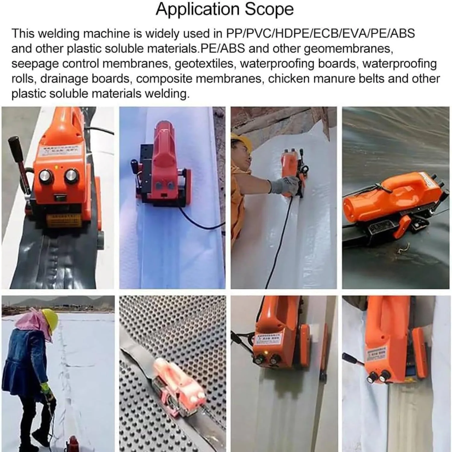 دستگاه جوش ژئوممبران، دستگاه جوش لب به لب غشای پلاستیکی، دستگاه جوش فیلم HDPE EVA PVC برای جوشکاری کارآمد، غشای پلاستیکی قدرتمند